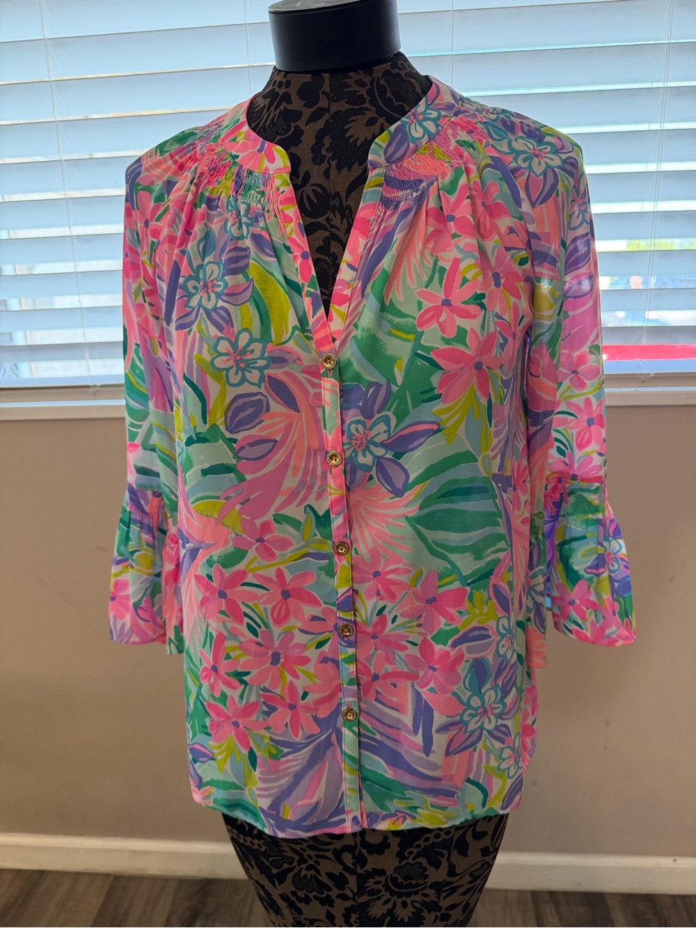 Lilly Pulitzer Dakota Top It Was All A Dream Floral Lileeze Blouse Small NWT